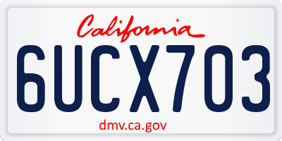 CA license plate 6UCX703