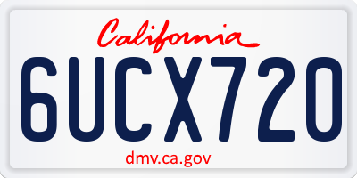 CA license plate 6UCX720
