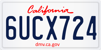 CA license plate 6UCX724