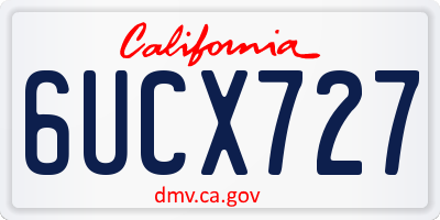 CA license plate 6UCX727