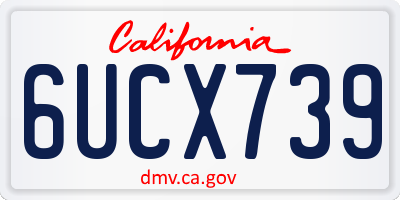 CA license plate 6UCX739