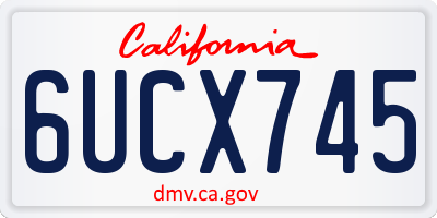 CA license plate 6UCX745