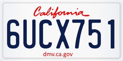 CA license plate 6UCX751