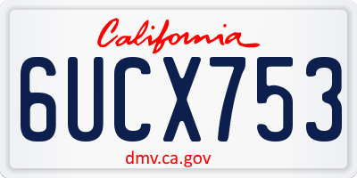 CA license plate 6UCX753