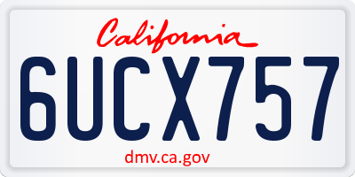 CA license plate 6UCX757