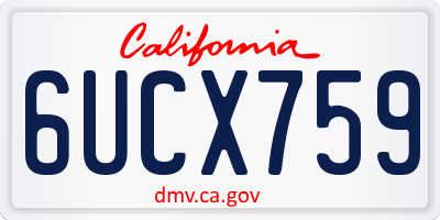 CA license plate 6UCX759