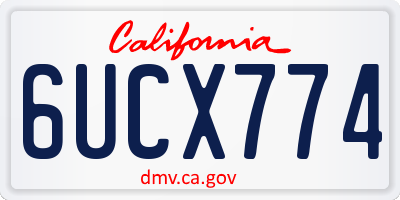 CA license plate 6UCX774