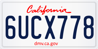 CA license plate 6UCX778