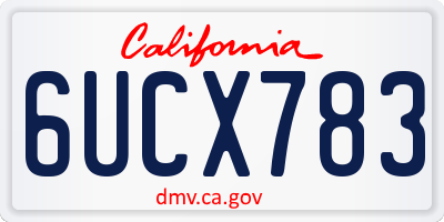 CA license plate 6UCX783