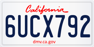 CA license plate 6UCX792