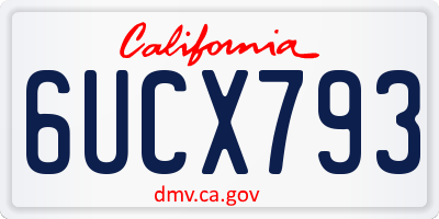 CA license plate 6UCX793