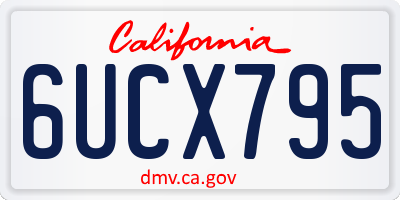 CA license plate 6UCX795