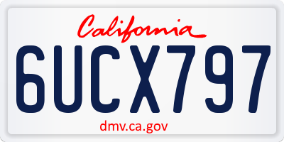 CA license plate 6UCX797