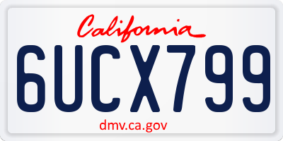 CA license plate 6UCX799
