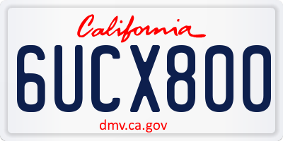 CA license plate 6UCX800