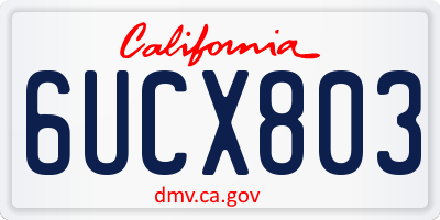 CA license plate 6UCX803