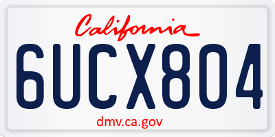CA license plate 6UCX804