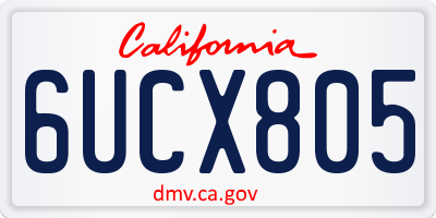 CA license plate 6UCX805