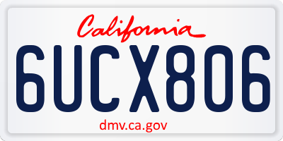 CA license plate 6UCX806
