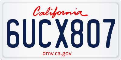 CA license plate 6UCX807