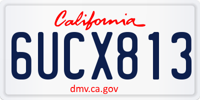 CA license plate 6UCX813
