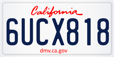 CA license plate 6UCX818