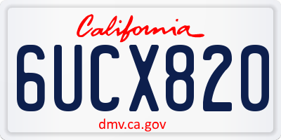 CA license plate 6UCX820
