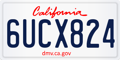 CA license plate 6UCX824