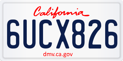 CA license plate 6UCX826