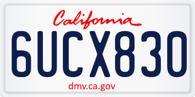 CA license plate 6UCX830