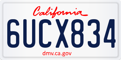 CA license plate 6UCX834