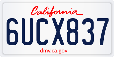 CA license plate 6UCX837