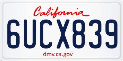 CA license plate 6UCX839