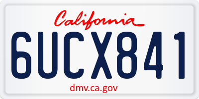 CA license plate 6UCX841