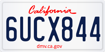CA license plate 6UCX844