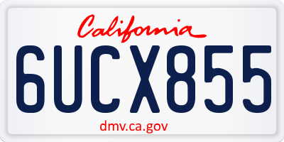 CA license plate 6UCX855