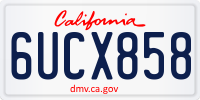 CA license plate 6UCX858