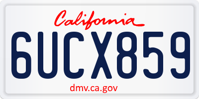 CA license plate 6UCX859