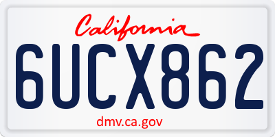 CA license plate 6UCX862