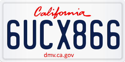 CA license plate 6UCX866