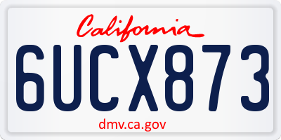 CA license plate 6UCX873