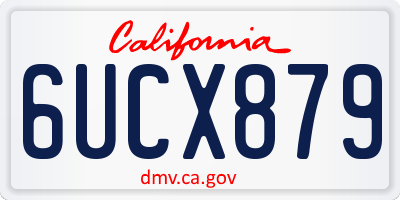 CA license plate 6UCX879
