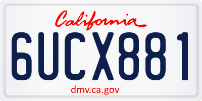 CA license plate 6UCX881