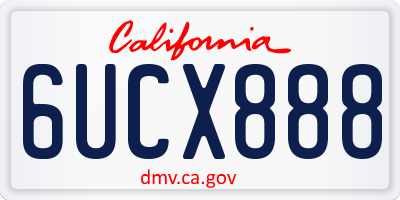 CA license plate 6UCX888