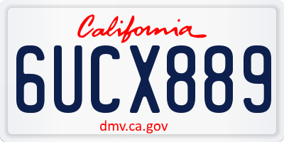 CA license plate 6UCX889