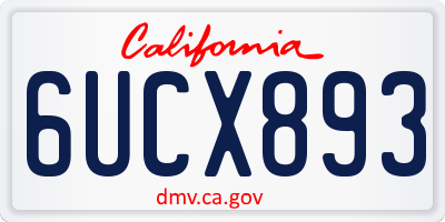 CA license plate 6UCX893