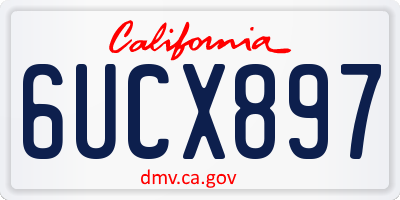 CA license plate 6UCX897