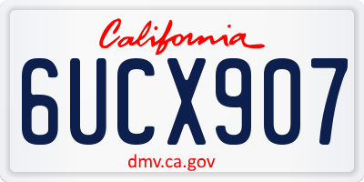CA license plate 6UCX907