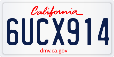 CA license plate 6UCX914