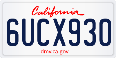 CA license plate 6UCX930
